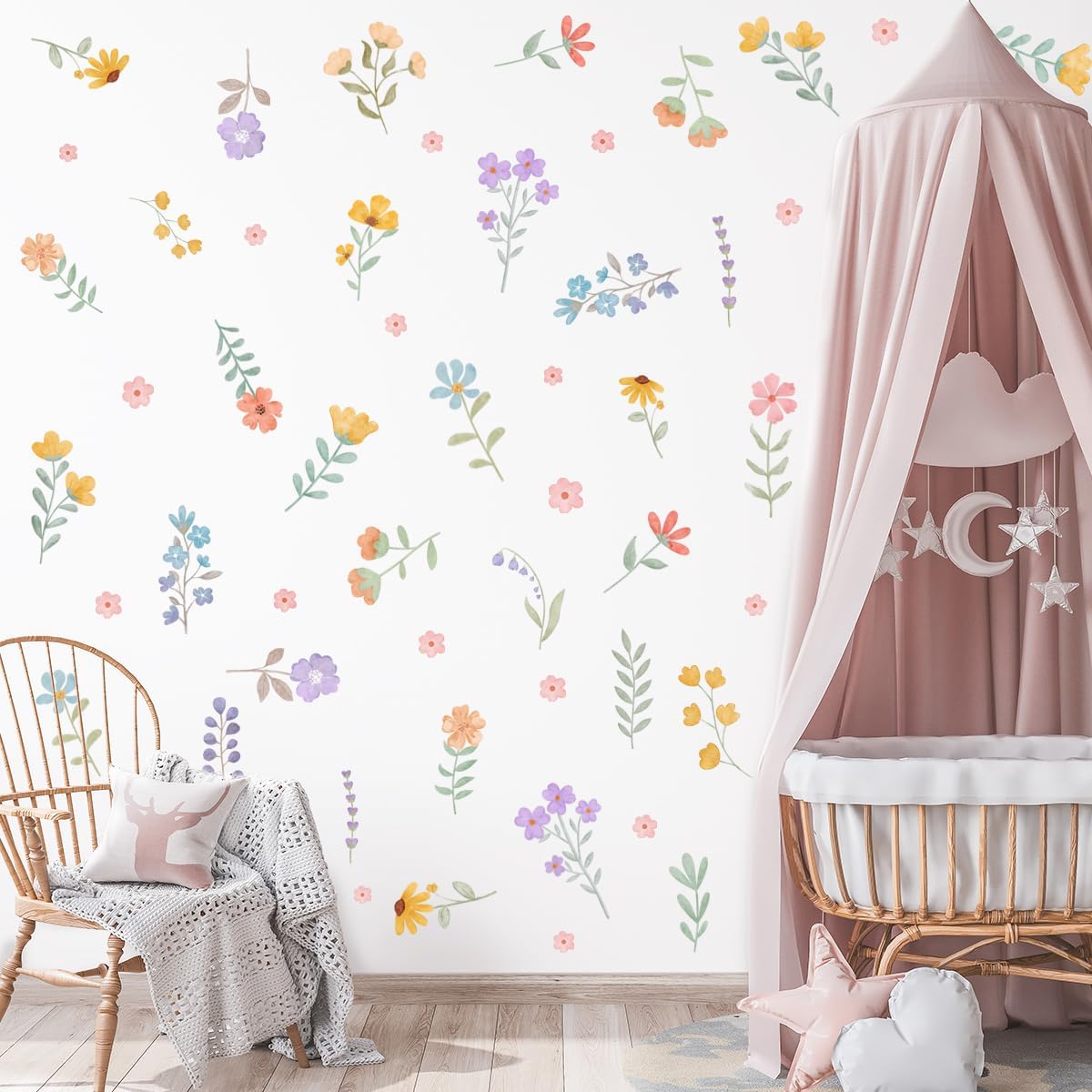💖Last Day 49% OFF -Removable Colorful Wildflower Wall Decal