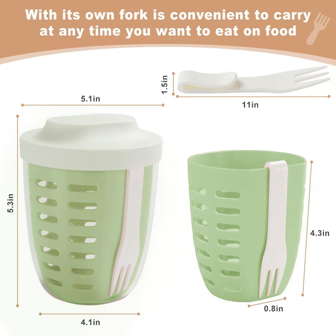 Portable Picnic Party Fruit Salad Storage Cup (with Lid and Fork)