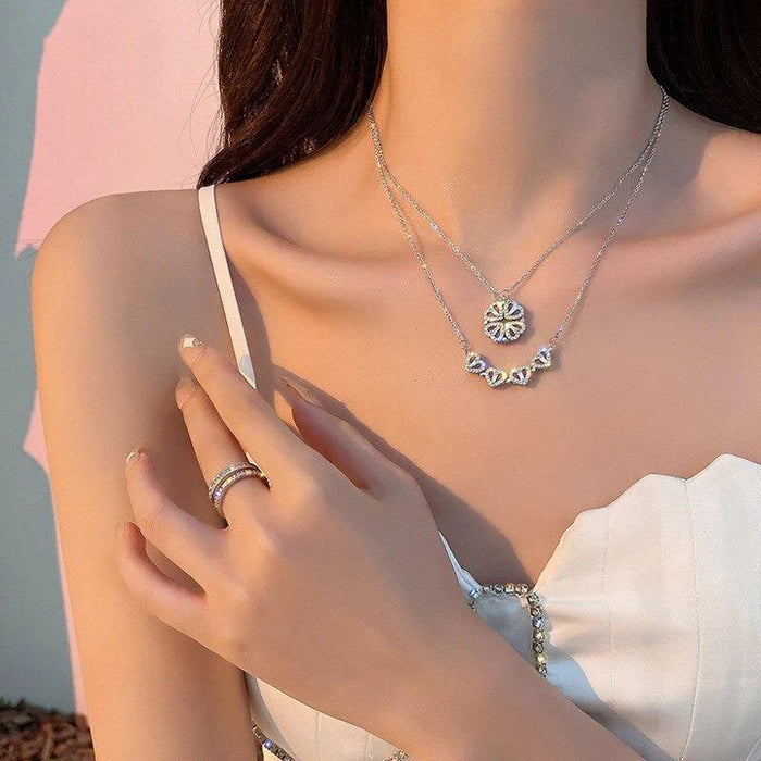 Mother's Day Special 49% OFF🎁Folding Heart Clover Necklace