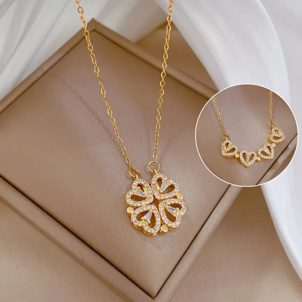Mother's Day Special 49% OFF🎁Folding Heart Clover Necklace