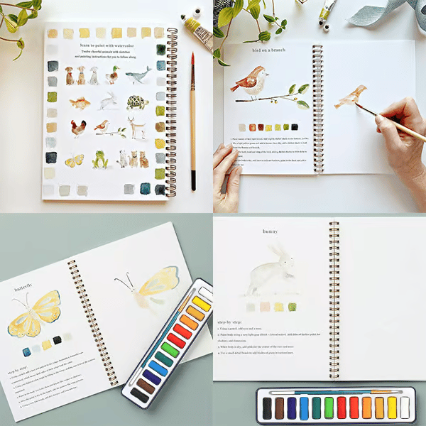 🔥Last day clearance💝🖼️Beginner-Friendly💕 Watercolor Workbook