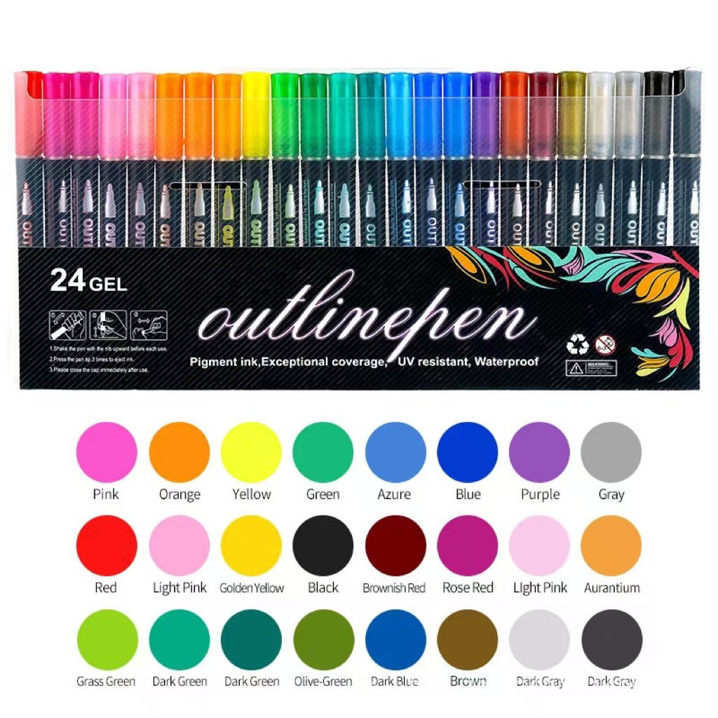 🎨Double Line Outline Art Pen Marker Pen