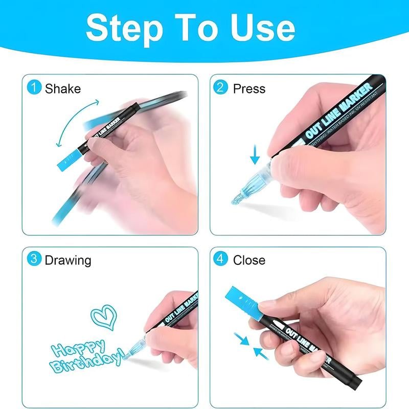 🎨Double Line Outline Art Pen Marker Pen