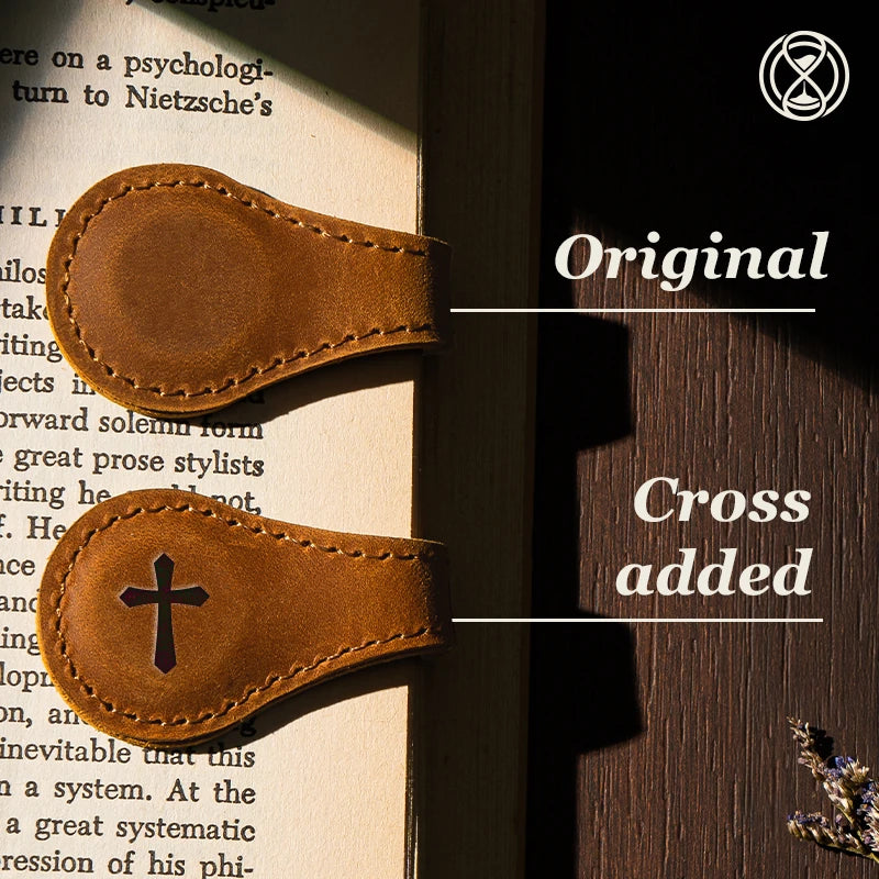 Personalized Magnetic Leather Bookmark