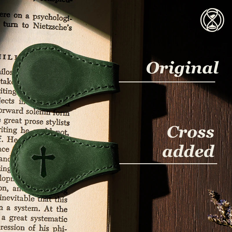Personalized Magnetic Leather Bookmark