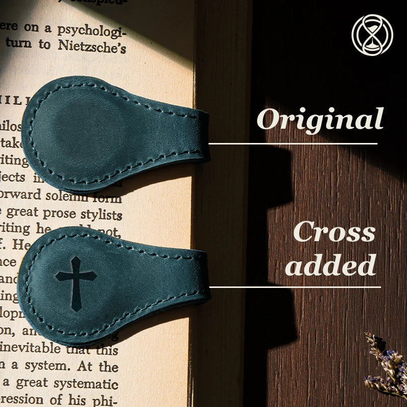 Personalized Magnetic Leather Bookmark
