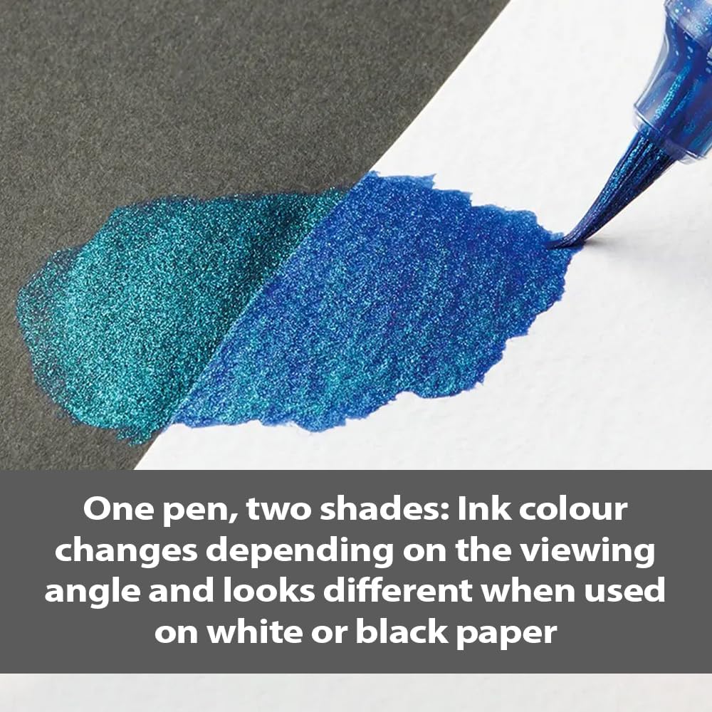 Metallic Pigment Pens with Shimmering Flow