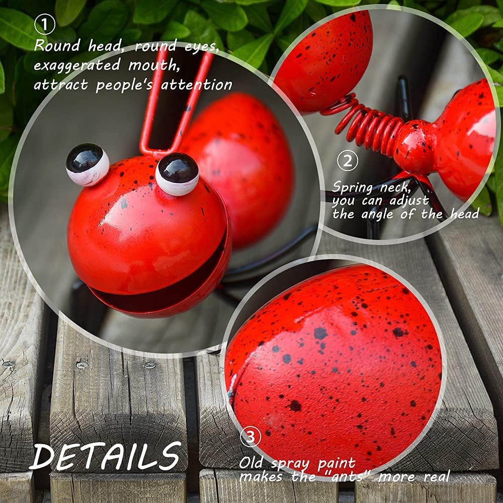 🐜4 Pack Metal Ant Ornaments