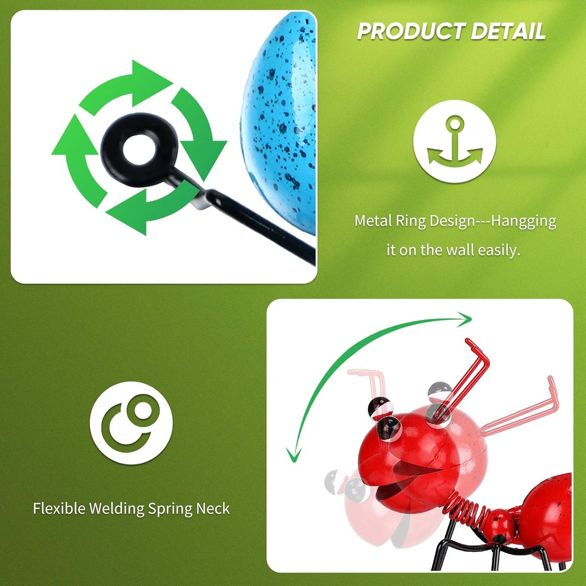 🐜4 Pack Metal Ant Ornaments