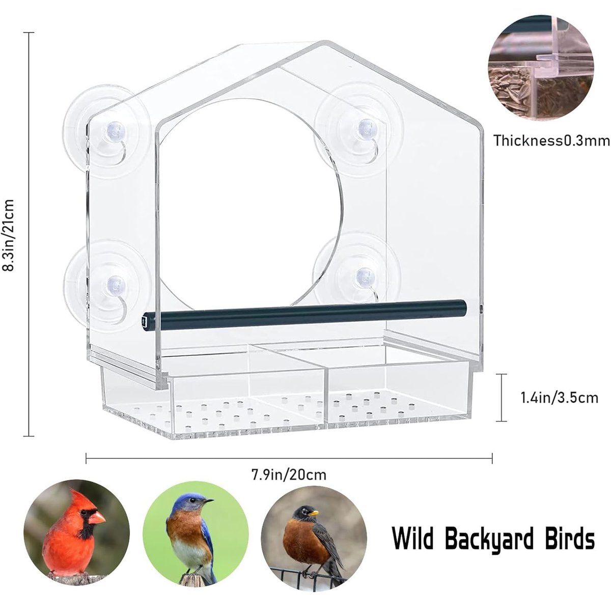 🪴Last Day 49% OFF-Window Bird Feeder with Strong Suction Cups