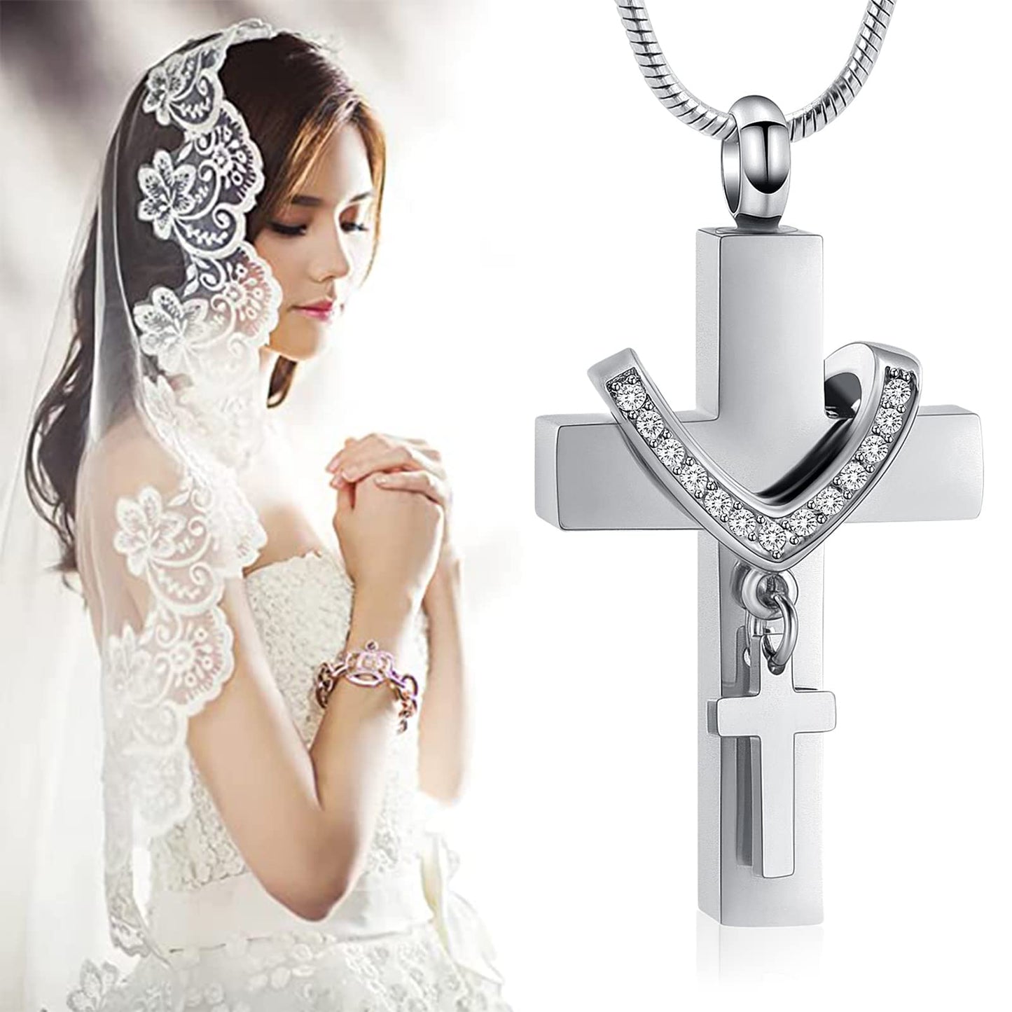 Always With You Cross Heart Necklace