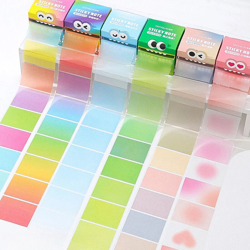 📌Kawaii Style Pull-Out Pearl Gradient Sticky Notes – 105 Sheets & 7-Color Cycle🎨