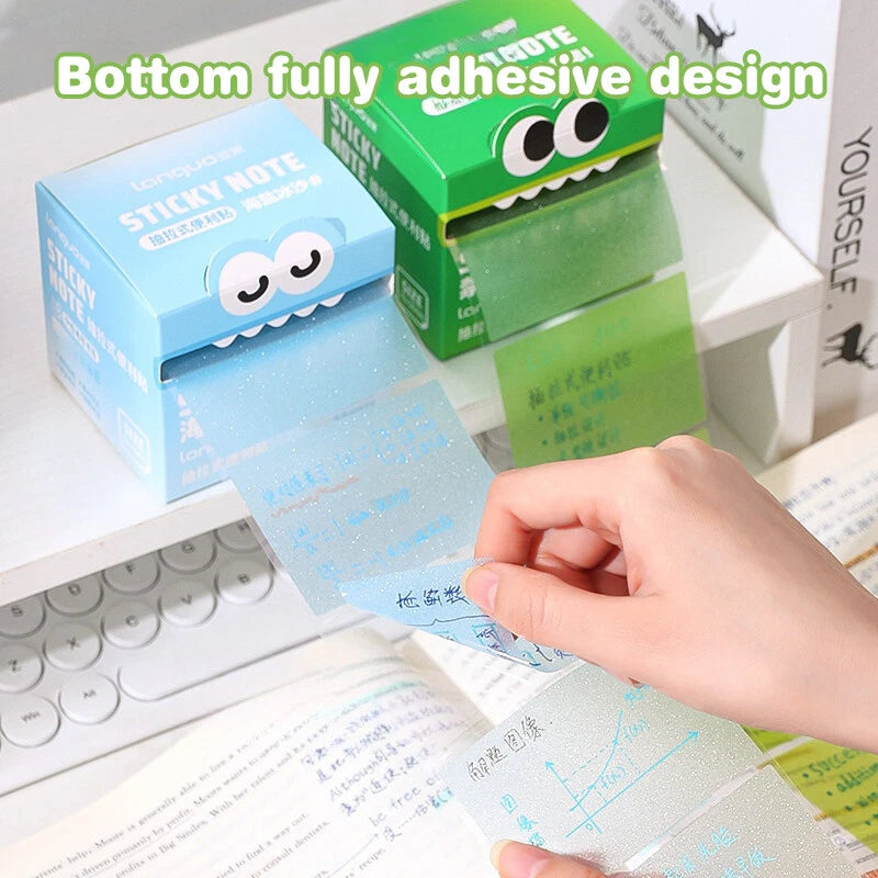 📌Kawaii Style Pull-Out Pearl Gradient Sticky Notes – 105 Sheets & 7-Color Cycle🎨