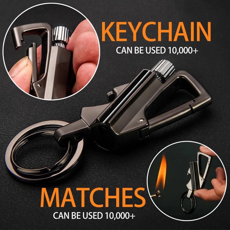3 in 1 Waterproof Windproof Zinc Alloy Keychain Lighter