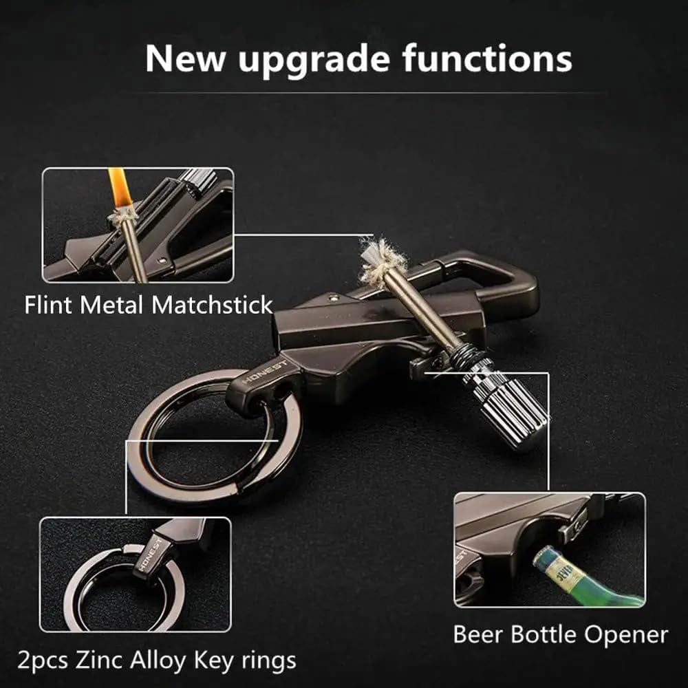 3 in 1 Waterproof Windproof Zinc Alloy Keychain Lighter