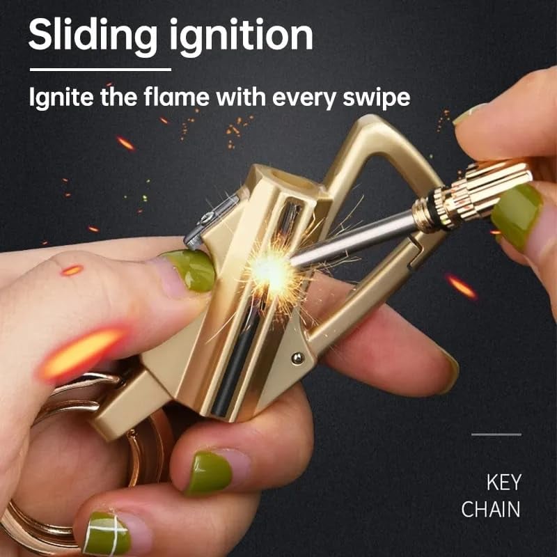 3 in 1 Waterproof Windproof Zinc Alloy Keychain Lighter
