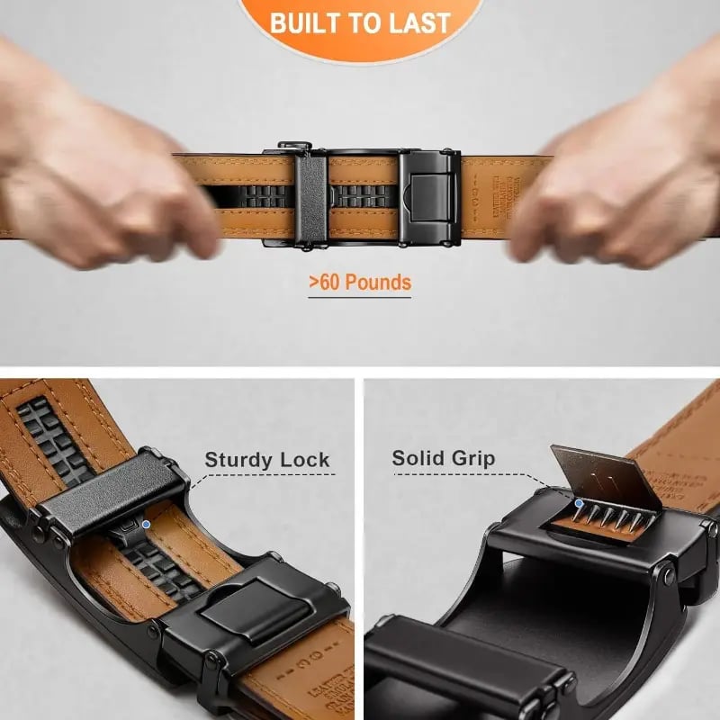 LAST DAY 49% OFF🔥Leather Ratchet Belt With Adjustable Buckle