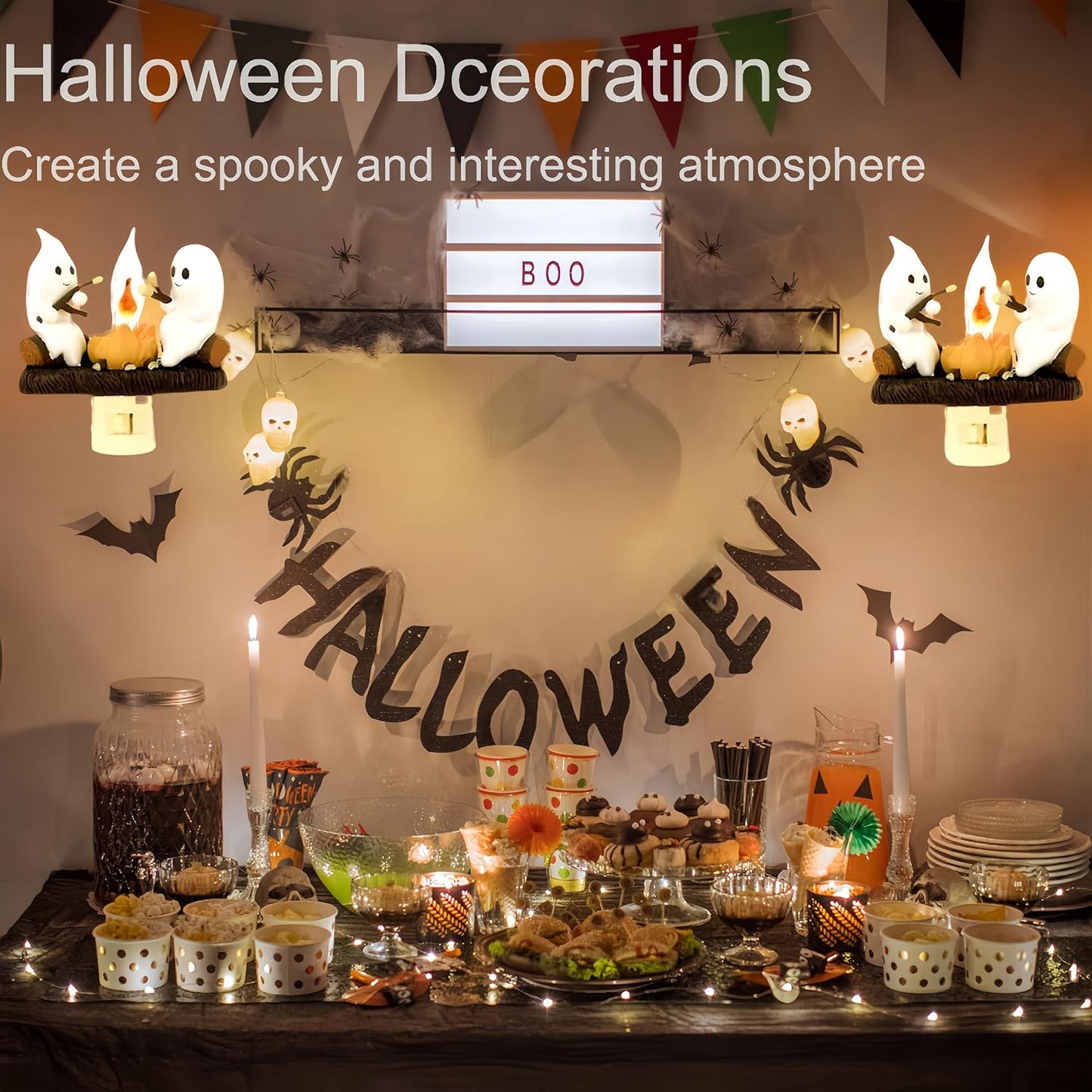 Early Halloween Specials 49% OFF🔥Ghosts Roasting Campfire Flickering Night Light