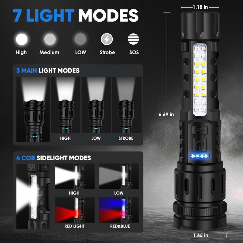 Last Day 49% OFF 🔥LED Rechargeable Tactical Laser Flashlight High Lumens🔦
