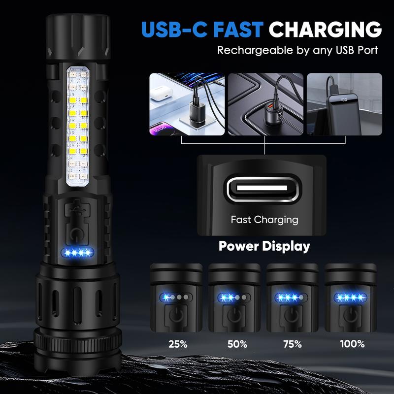 Last Day 49% OFF 🔥LED Rechargeable Tactical Laser Flashlight High Lumens🔦