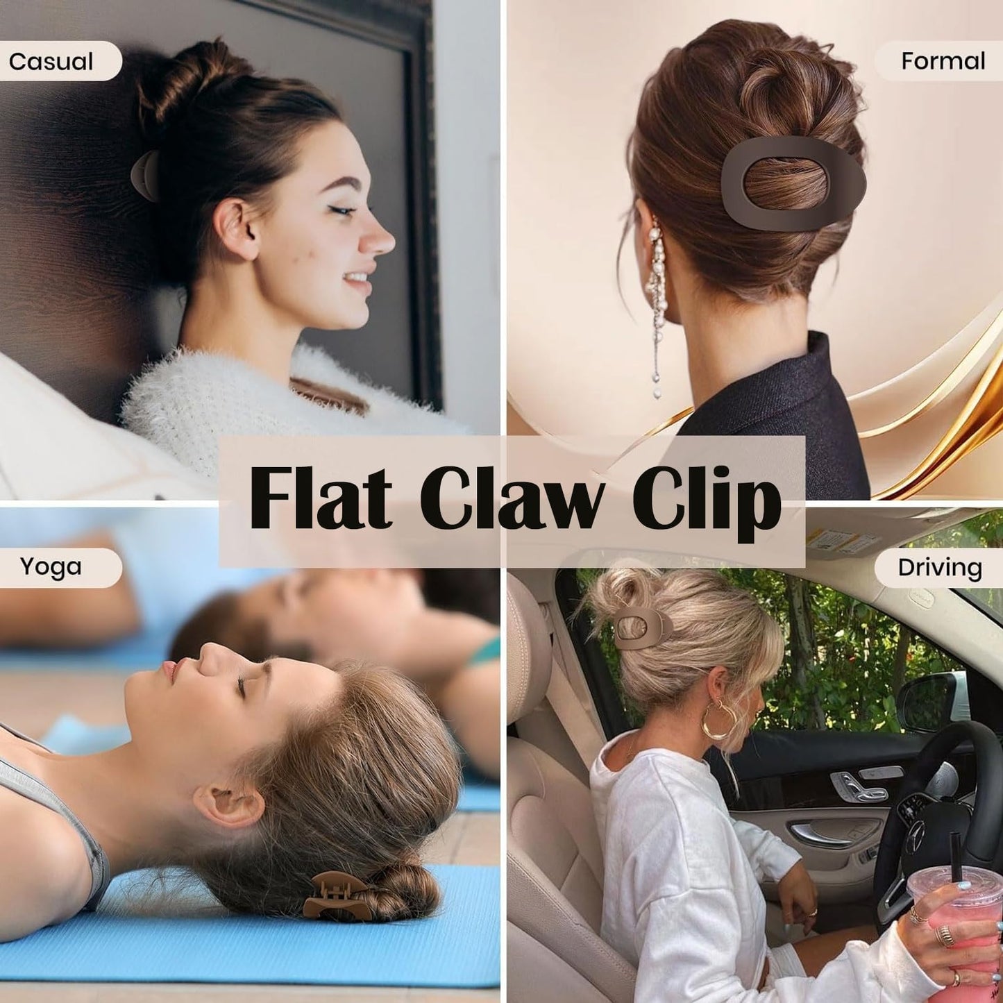 Last Day 49% OFF 🔥4 Pack Solid Hair Flat Clip Set