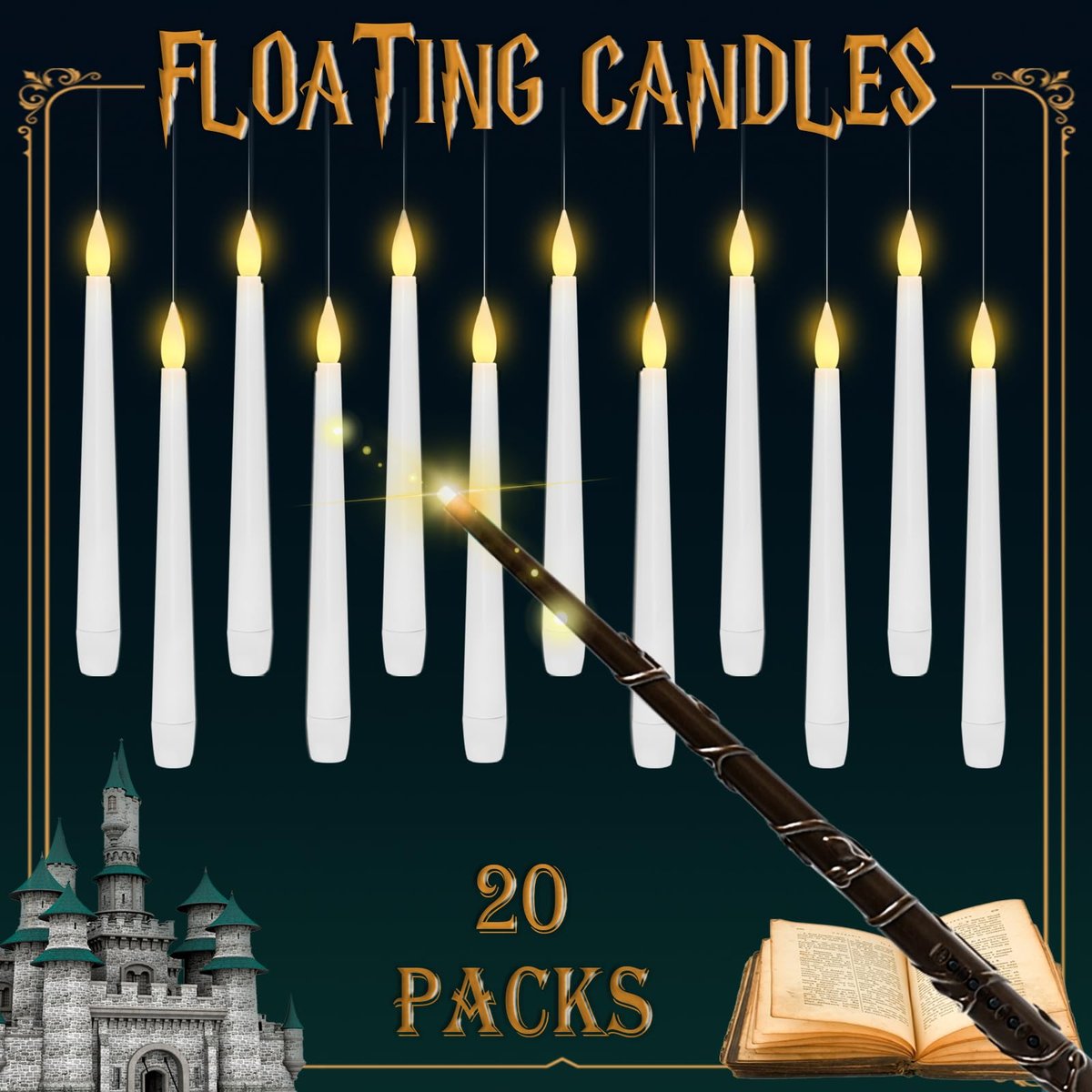 👻Halloween Special🎃: Magic LED Hanging Flameless Cone Candle