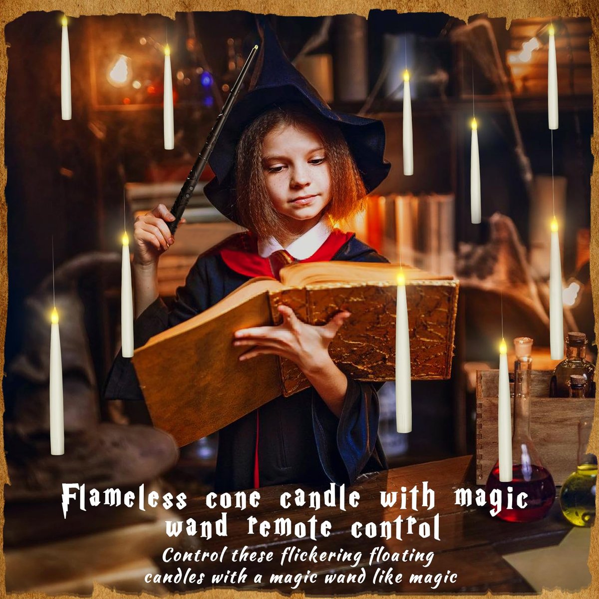 👻Halloween Special🎃: Magic LED Hanging Flameless Cone Candle