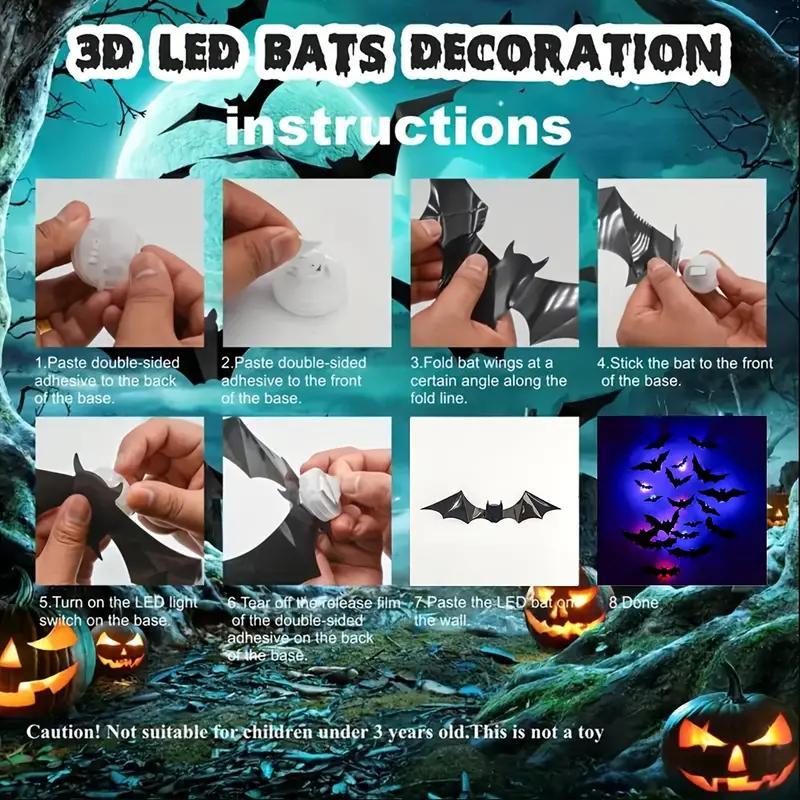 Halloween Pre Sale 45% OFF - 3D Bat Design LED Decoration