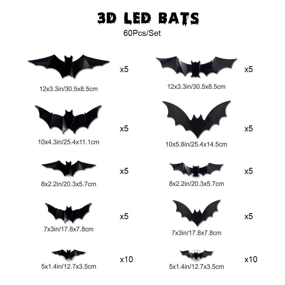 Halloween Pre Sale 45% OFF - 3D Bat Design LED Decoration