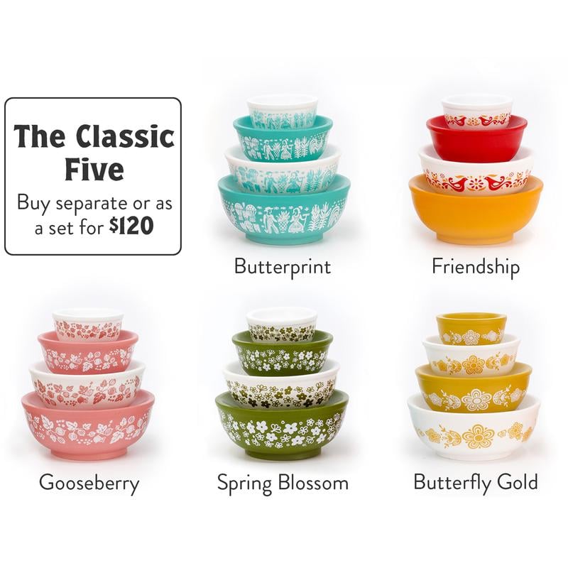 Miniature Pyrex-Inspired Mixing Bowls – Stackable Vintage Kitchen Display