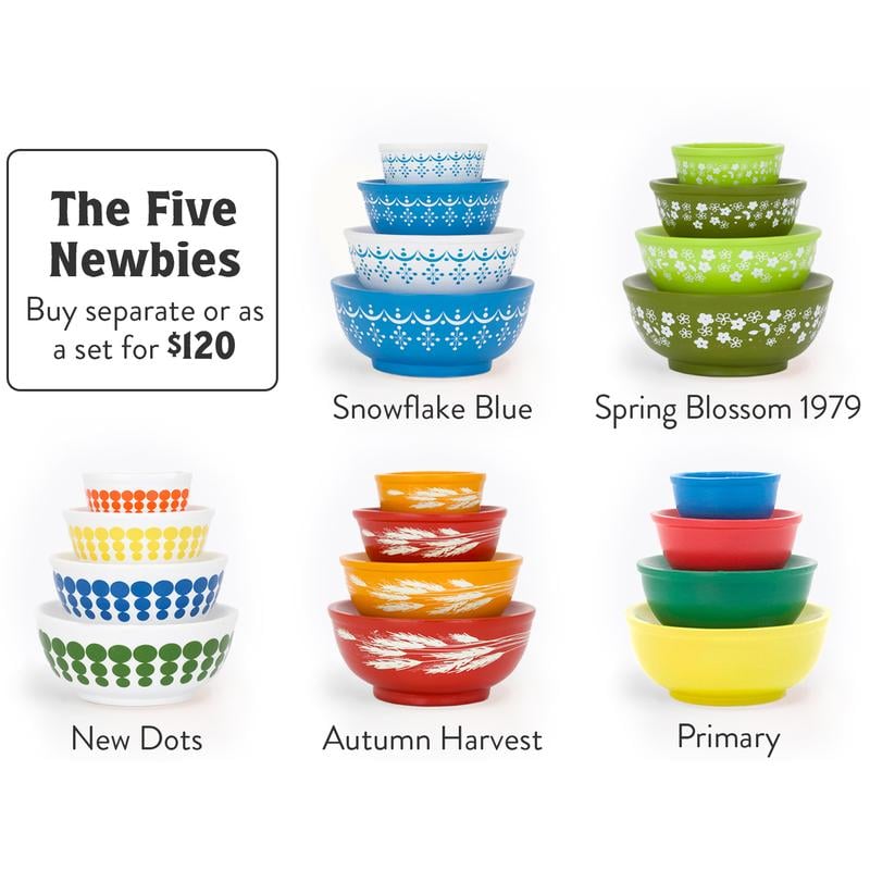 Miniature Pyrex-Inspired Mixing Bowls – Stackable Vintage Kitchen Display