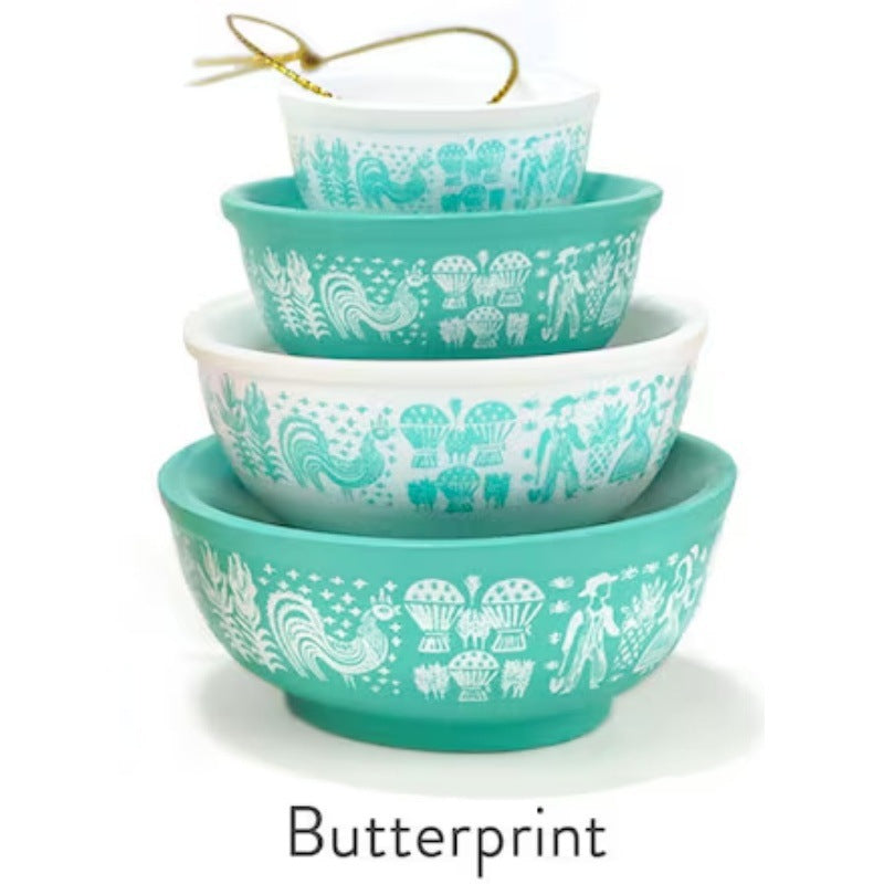 Miniature Pyrex-Inspired Mixing Bowls – Stackable Vintage Kitchen Display