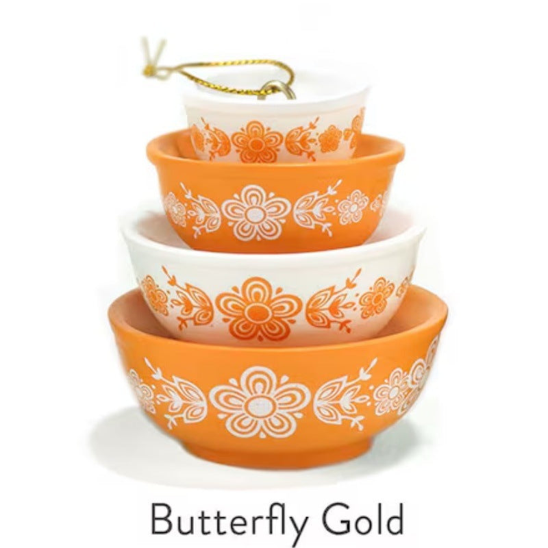 Miniature Pyrex-Inspired Mixing Bowls – Stackable Vintage Kitchen Display