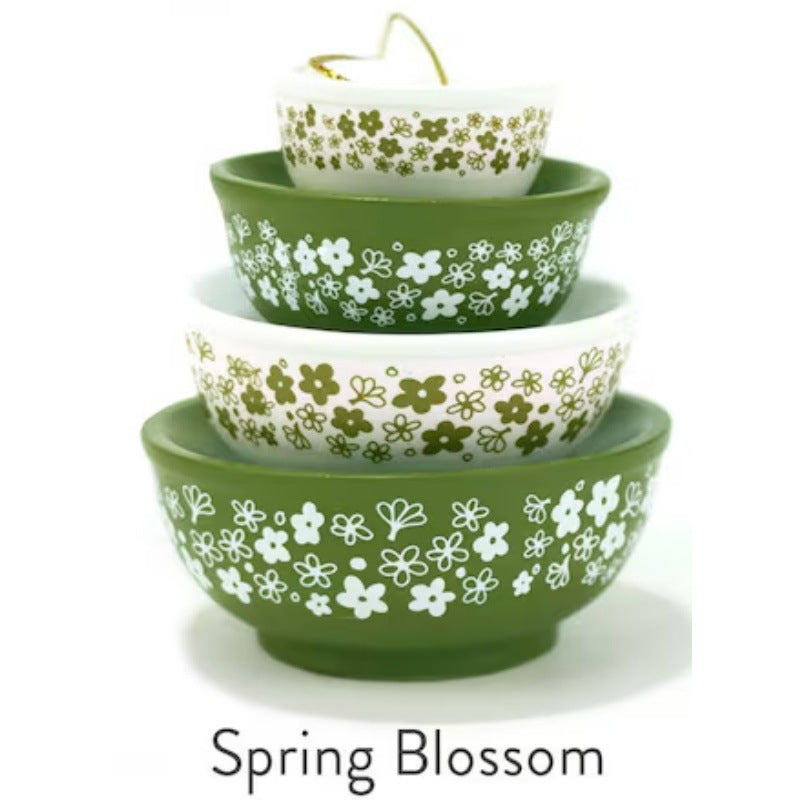 Miniature Pyrex-Inspired Mixing Bowls – Stackable Vintage Kitchen Display