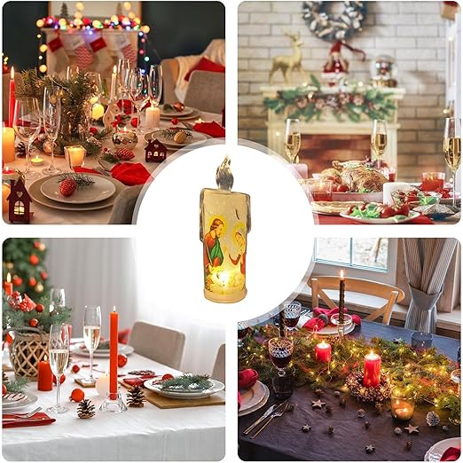 🕯️🕯️LED prayer flameless candles, Jesus saints religious decoration