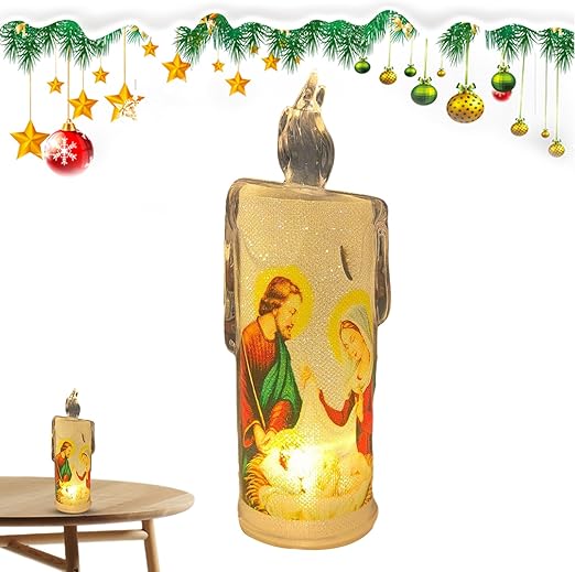 🕯️🕯️LED prayer flameless candles, Jesus saints religious decoration