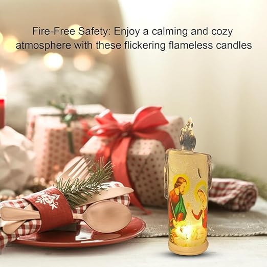 🕯️🕯️LED prayer flameless candles, Jesus saints religious decoration