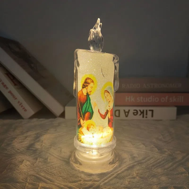 🕯️🕯️LED prayer flameless candles, Jesus saints religious decoration