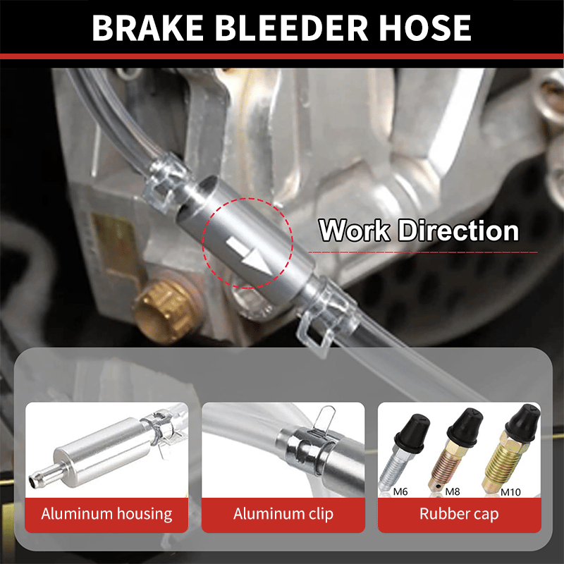 Brake One-Way Check Valve Bleeder Hose Tool Kit