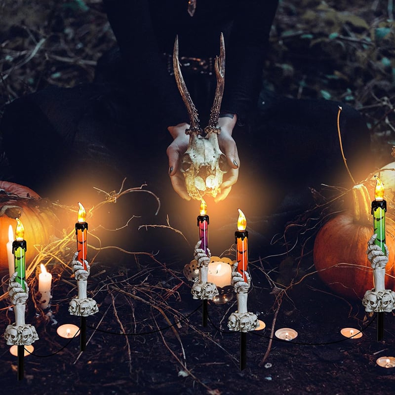 💀Solar Powered Skull Candle Light