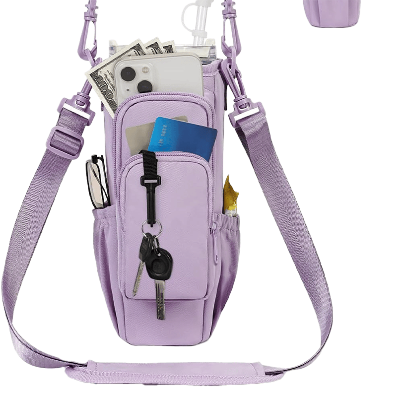 ✨Personalized Doll Style Water Bottle Bag with Straw Lid