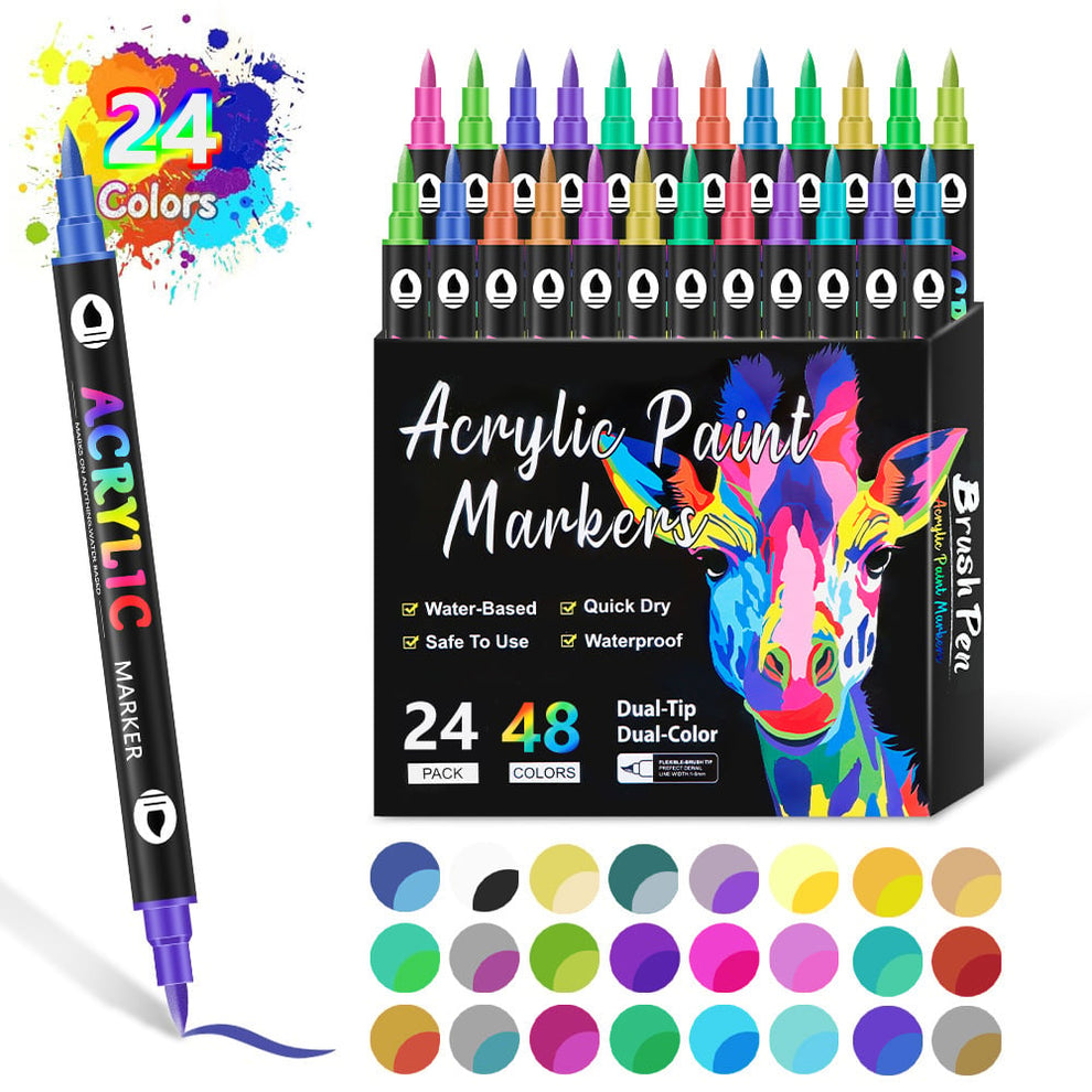 🔥Last Day 49%OFF - Dual Tip Acrylic Paint Pen Marker