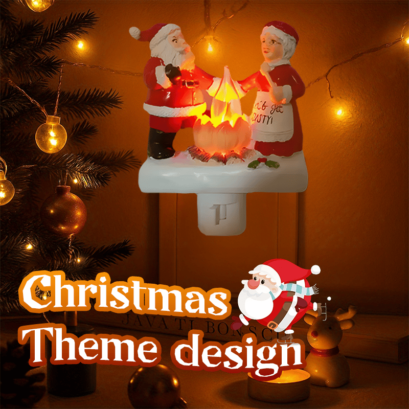 Santa Campfire Flickering Night Light