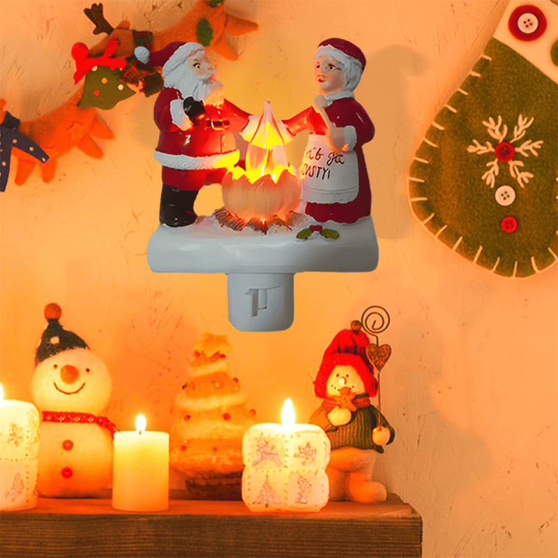 Santa Campfire Flickering Night Light