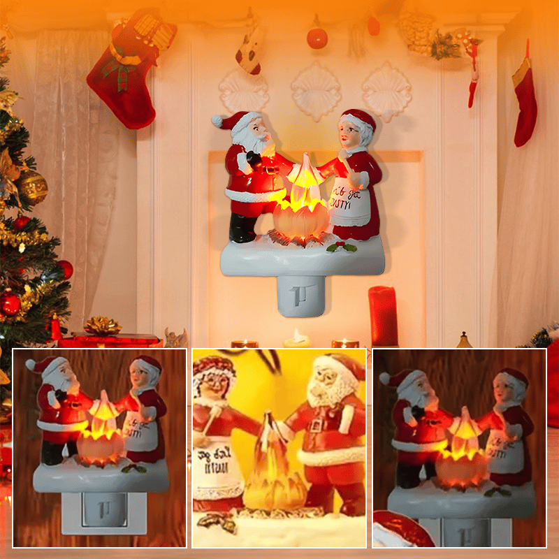 Santa Campfire Flickering Night Light
