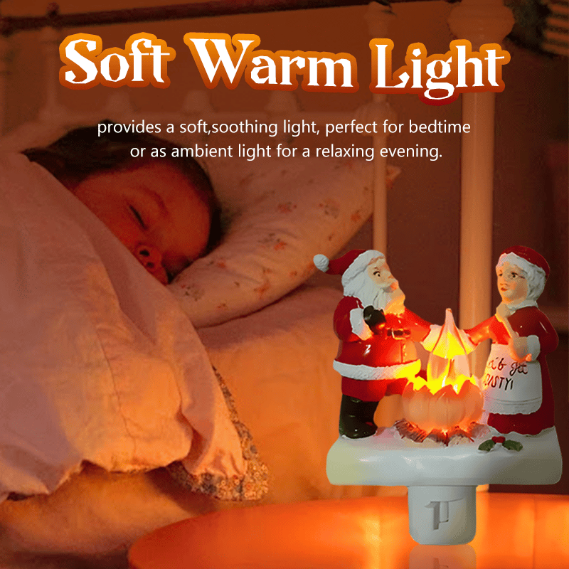 Santa Campfire Flickering Night Light