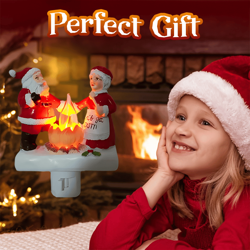 Santa Campfire Flickering Night Light