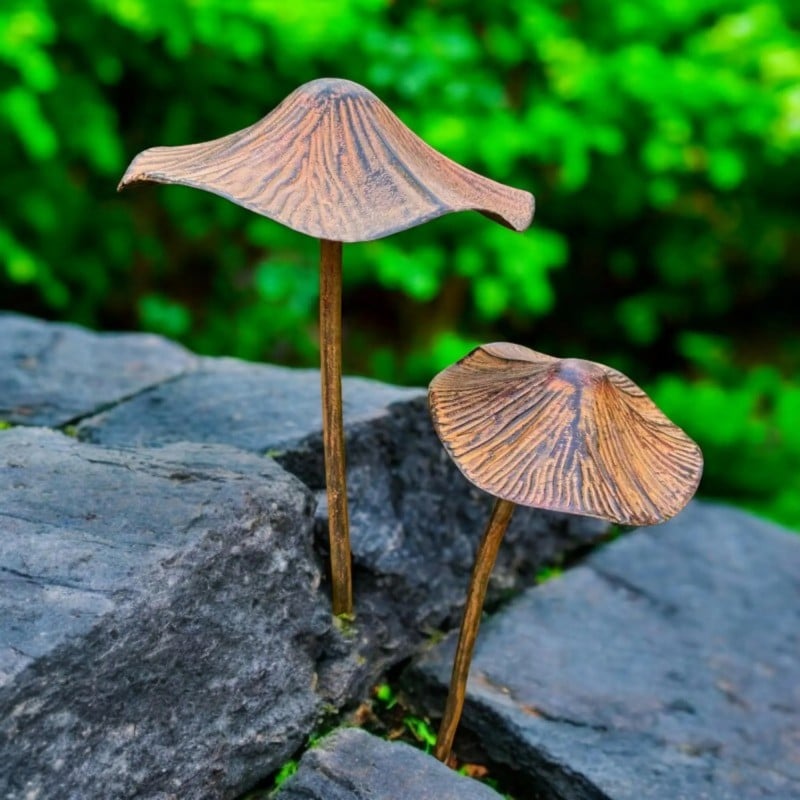 Brown Metal Mushroom Garden Decor