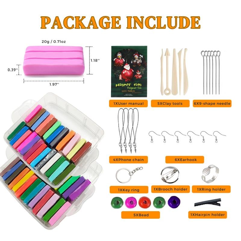 💝Gift Set💝Arteco Polymer Clay – Perfect for DIY Crafts, Jewelry Design, and Art Sculpting