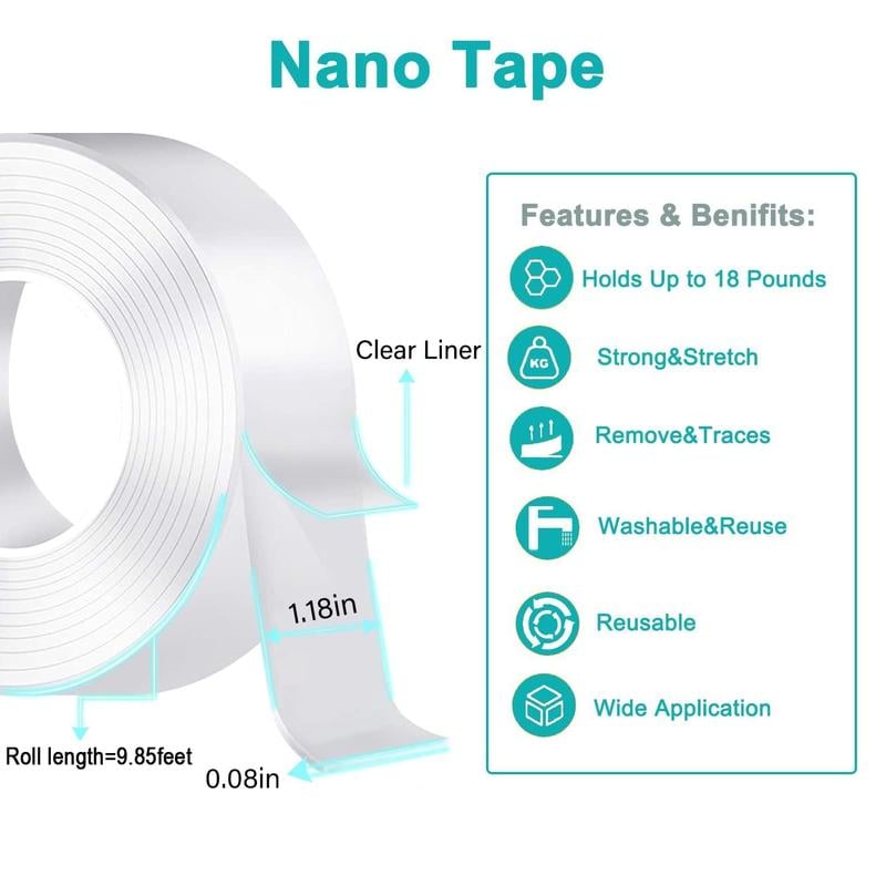 Invisible Transparent Double-Sided Tape – Waterproof, Strong Adhesion, Wall-Safe